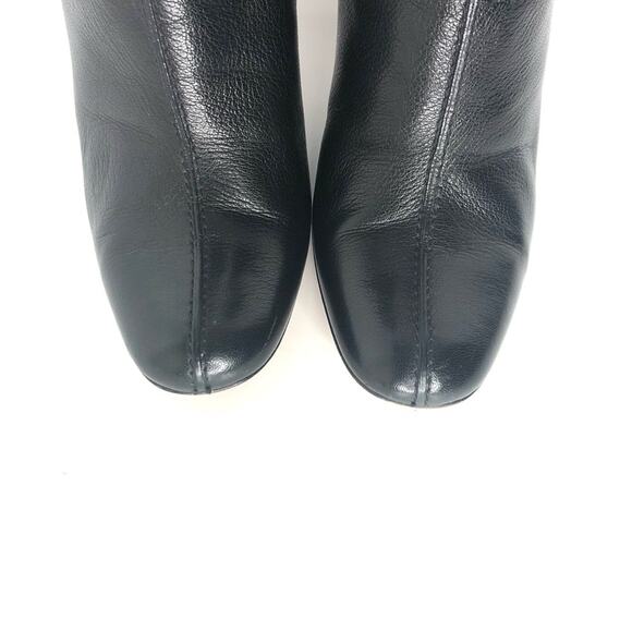 Vintage Gucci Horsebit Chain Harness Black Leather Ankle High Heeled Boots 36.5 - Picture 6 of 8